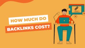 How much do backlinks cost? Showing an illustration of someone purchasing links for their website.