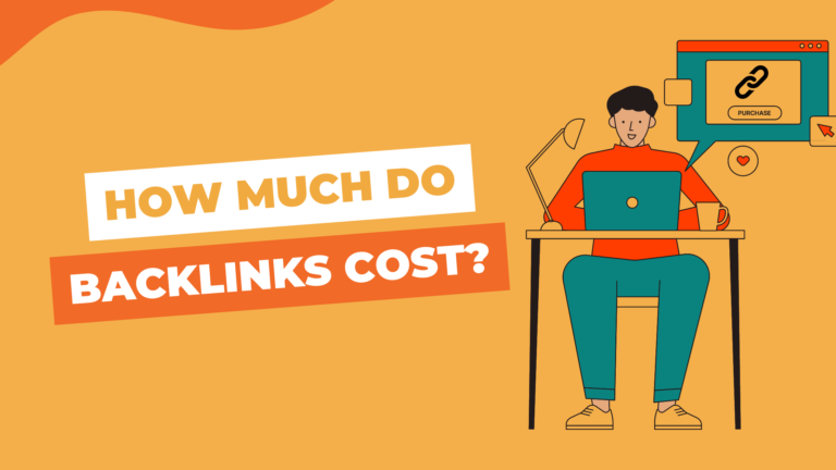How much do backlinks cost? Showing an illustration of someone purchasing links for their website.