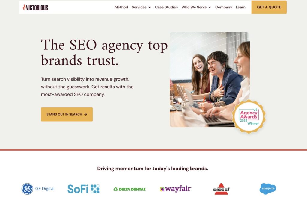 6 Victorious homepage screenshot