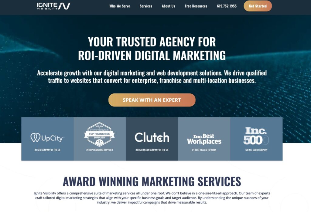 8 Ignite Visibility homepage screenshot