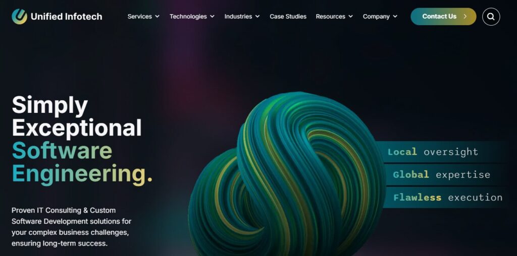Unified Infotech homepage